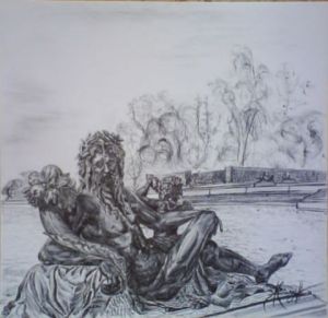 Dessin de Ln henry: Statue des bassins sud Versailles