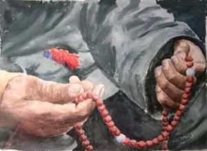 Peinture de Agathe BONNET: ces mains qui prient