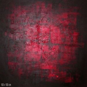 Peinture de dan: rouge abstrait