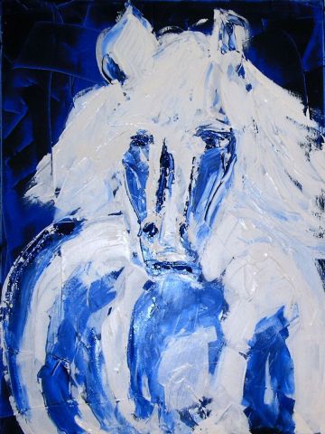cheval bleu 2 - Peinture - anne-sophie valepin