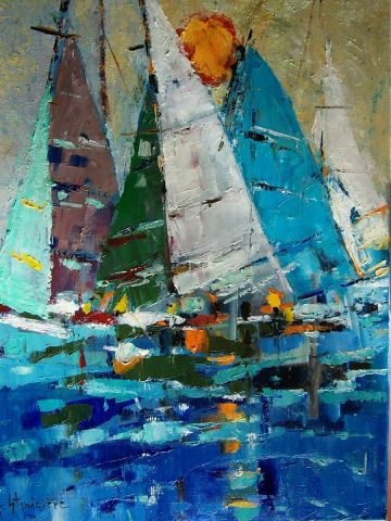 Les catamarans geants - Peinture - Antoine STANISIERE