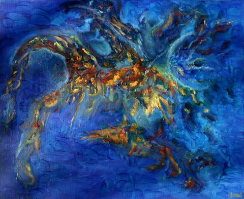 Aquamarine - Huile sur toile - 45x55 - Peinture - chara