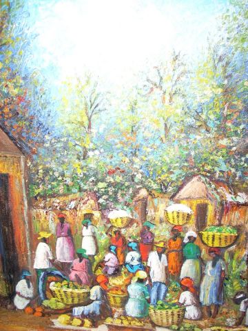 L'artiste Jean-baptiste Waking - Marche au village