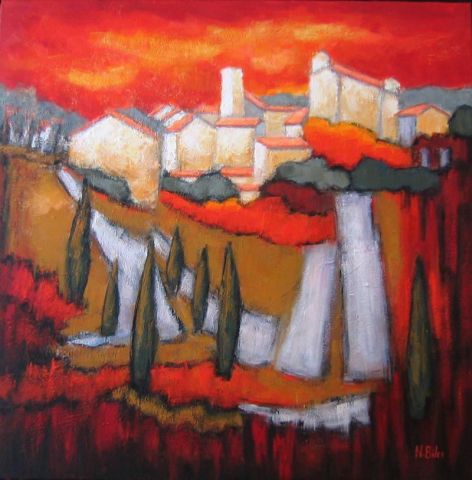 LE VILLAGE DE CALLIAN - Peinture - NICOLE BILES LE VILLAGE DE CALLIAN - Peinture - NICOLE BILES