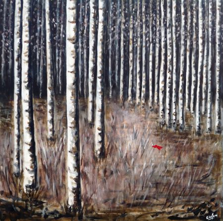 L'artiste Guillemette LEFEVRE - forêt de bouleaux