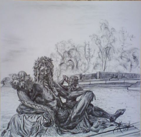 Dessin : Statue des bassins sud Versailles - Ln henry Dessin : Statue des bassins sud Versailles - Ln henry