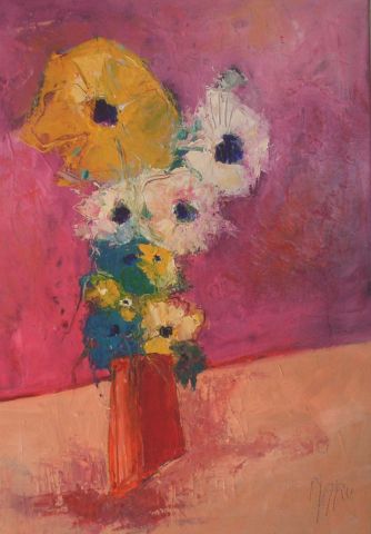 vase aux fleurs  - Peinture - Maro