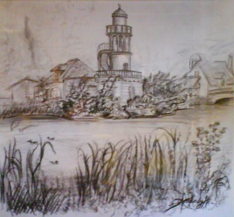 Dessin : phare de la ferme de Marie-Antoinette Versailles - Ln henry Dessin : phare de la ferme de Marie-Antoinette Versailles - Ln henry