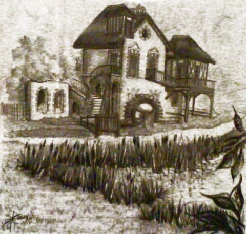 Dessin : noulin de la ferme Normande deMA Versaillesde MArie-Antoinette - Ln henry Dessin : noulin de la ferme Normande deMA Versaillesde MArie-Antoinette - Ln henry