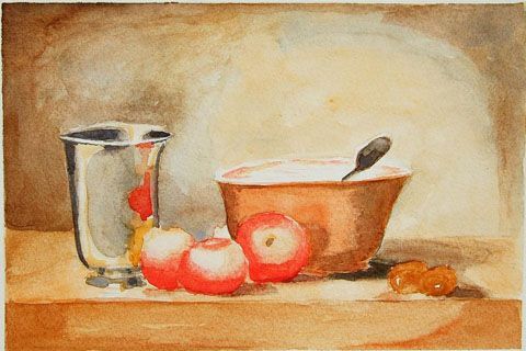 L'artiste patricia - Nature morte au gobelet d'argent d'apres Chardin