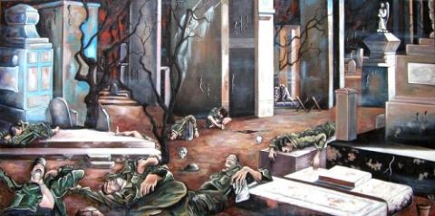 La guerre  War requiem - Peinture - Lionel Le Jeune