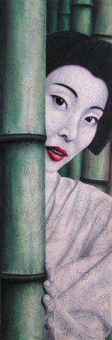 L'artiste chrystel mialet - Geisha dans la foret de bambou