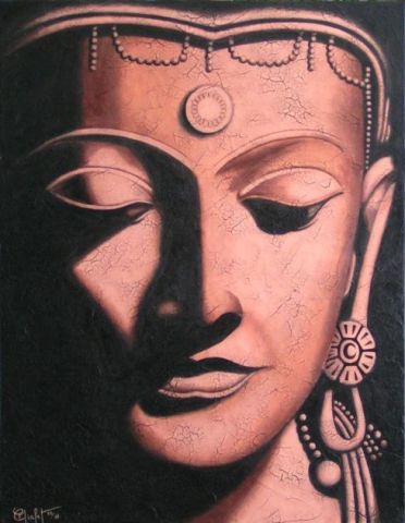 L'artiste chrystel mialet - buddha aux perles 