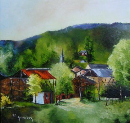 Les hangars a tabac - Peinture - jean-paul golinvaux Les hangars a tabac - Peinture - jean-paul golinvaux