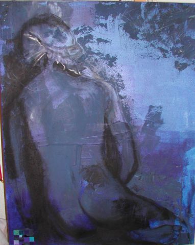 L'artiste deborah lefevre - nu sur impressions bleues