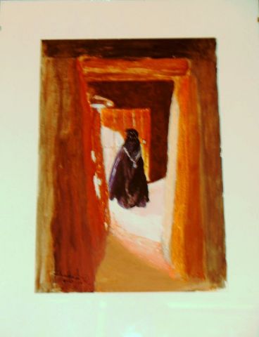 L'artiste maisonblanche - femme sortant de la casbah