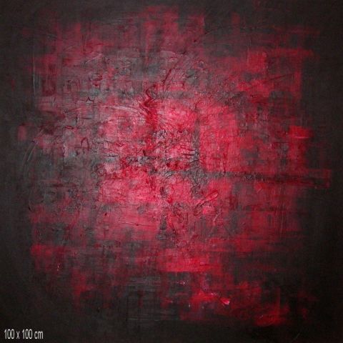 rouge abstrait - Peinture - dan
