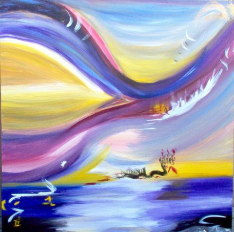 le lac celeste - Peinture - PASCALY