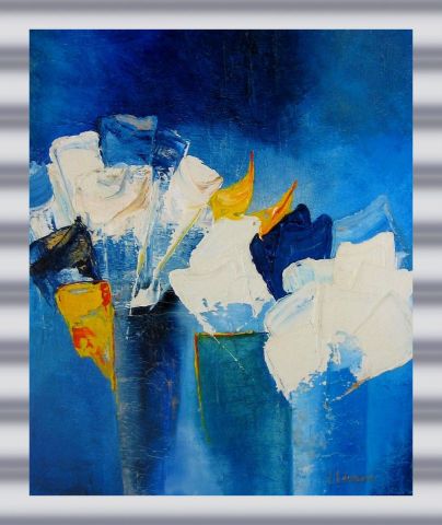 bouquet bleu - Peinture - anne leonard