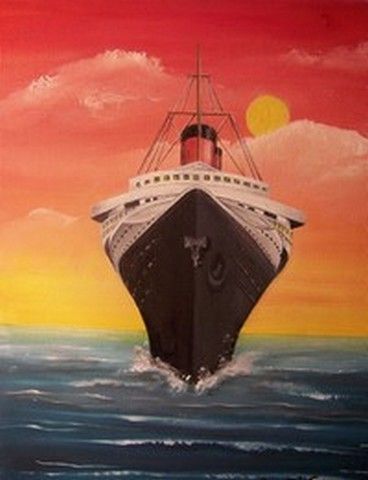 Paquebot le Normandie - Peinture - Martine Calvayrac Paquebot le Normandie - Peinture - Martine Calvayrac