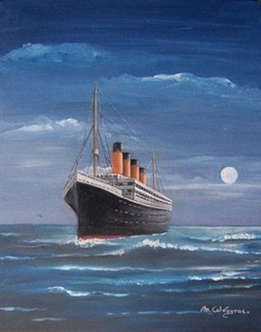 Paquebot le Titanic - Peinture - Martine Calvayrac