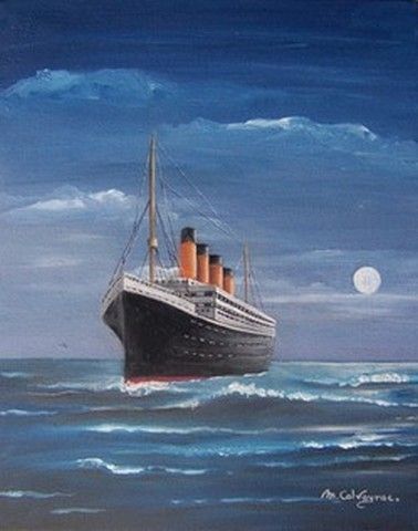 Paquebot le Titanic - Peinture - Martine Calvayrac Paquebot le Titanic - Peinture - Martine Calvayrac