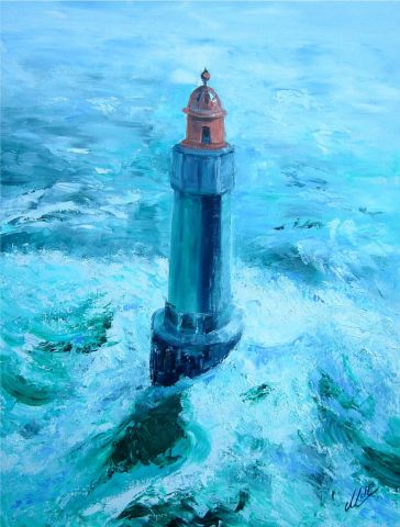 phare en pleine mer - Peinture - mickjp