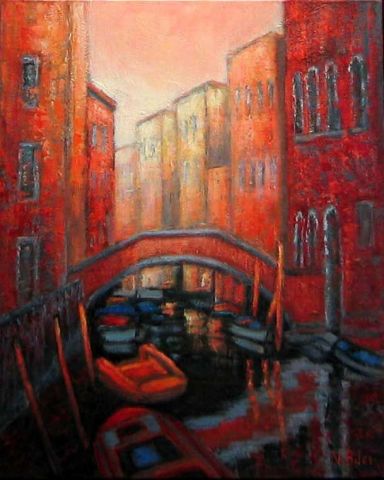 LE PONT SUR LE CANAL A VENISE - Peinture - NICOLE BILES LE PONT SUR LE CANAL A VENISE - Peinture - NICOLE BILES