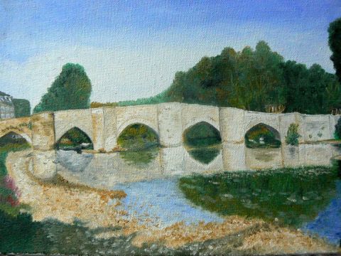 Le pont de Saint Savin - Peinture - Lyzy