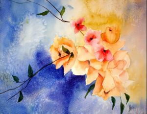 bouquet de fleurs - Peinture - emjo