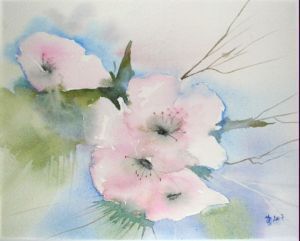 fleurs givrees - Peinture - emjo