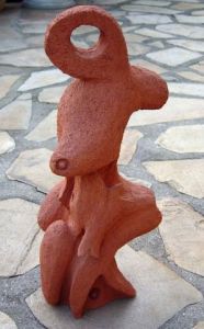 Sculpture de michka: Cybil et son poisson banane