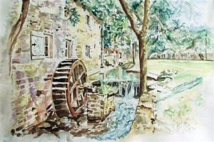 Peinture de claesnicole: Moulin a eau