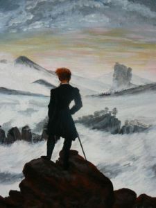 Peinture de Lyzy: Le voyageur contemplant une mer de nuages