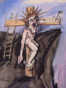 Peinture de Michel JASINSKI: Il est descendu aux enfers