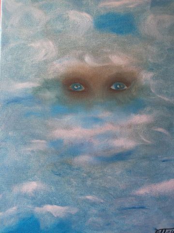 Les yeux dans les nuages - Peinture - danielle