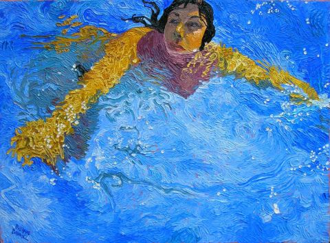 Nageuse - Peinture - Philippe Drumel Nageuse - Peinture - Philippe Drumel