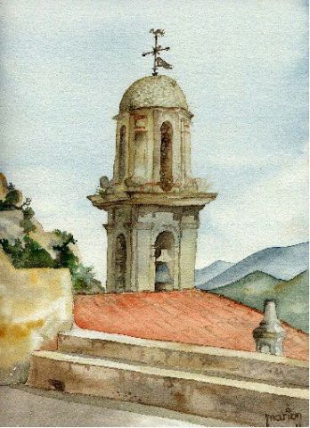 eglise d'Avapessa - Peinture - aquarella