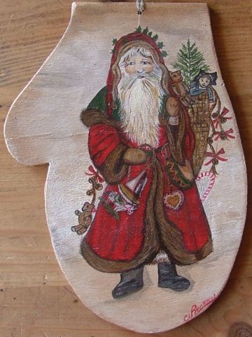 Moufle Saint Nicolas - Peinture - Nathalie RENZACCI Moufle Saint Nicolas - Peinture - Nathalie RENZACCI