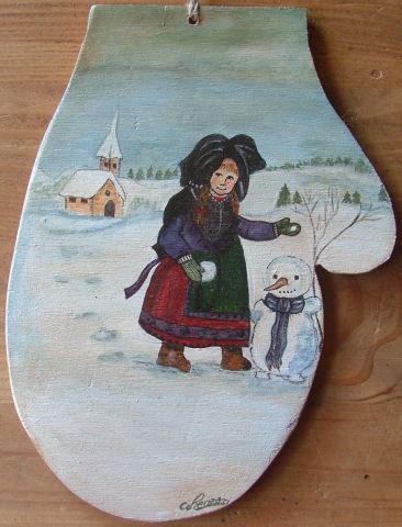 Moufle L'Alsacienne - Peinture - Nathalie RENZACCI Moufle L'Alsacienne - Peinture - Nathalie RENZACCI