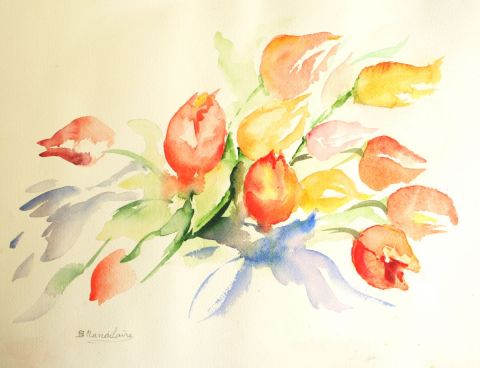bouquet de printemps - Peinture - mandelaire