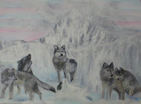 Les Loups - Peinture - antares58