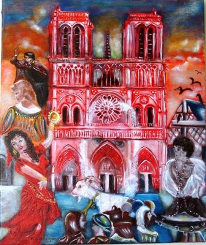 NOTRE - DAME de VICTOR HUGO - Peinture - Francoise DUNESME