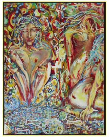 3 womans And A Horse - Peinture - Yan DSoloh 3 womans And A Horse - Peinture - Yan DSoloh