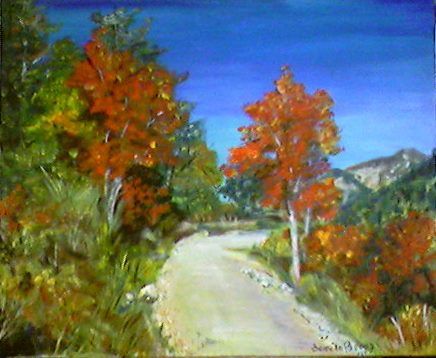 automne sur la route de Glaise - Peinture - deniseb