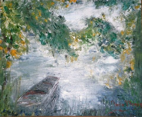 Barque en morte - Peinture - marie monis3 Barque en morte - Peinture - marie monis3