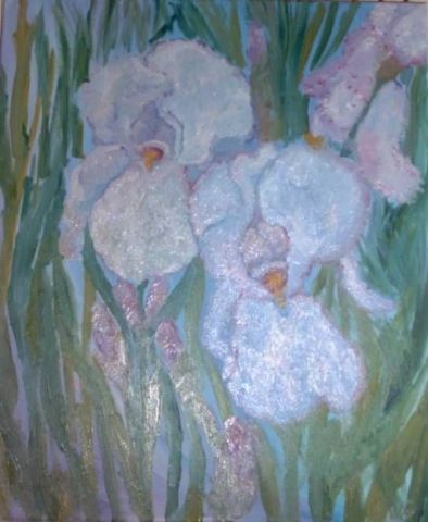 White Iris - Peinture - Norah Joy Clydesdale 