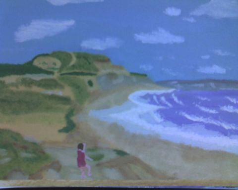 une plage d'angleterre - Peinture - mathias blaizot