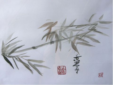Les bambous - Peinture - Lyzy