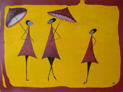 Femmes africaines - Peinture - Lyzy